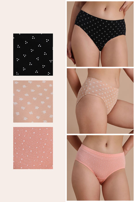 Zivame Medium Rise Full Coverage Hipster Panty (Pack of 3) - Multicolor — image 2